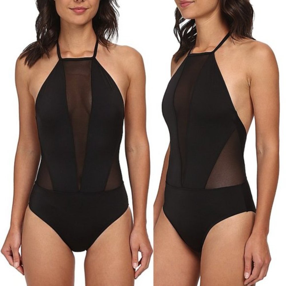 TED BAKER LONDON | Mesh One Piece Black Swimsuit